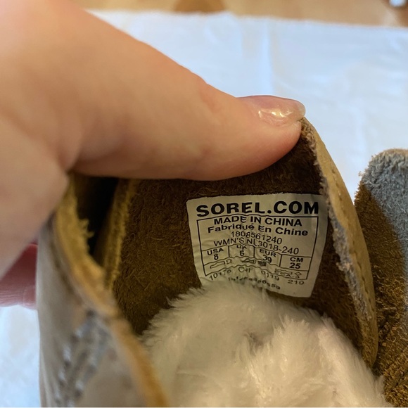 SOREL Joan of Arctic Brown Leather Lace Up Wedge Boots Booties size 8 - Picture 2 of 7